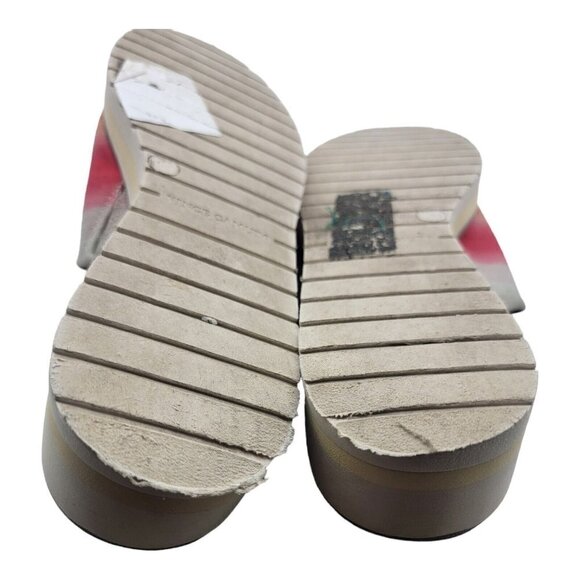 VINCE CAMUTO Shoes Women 10 Multicolor VIVTINA SUNSET Mule Wedge Sandals Slides - Picture 12 of 13